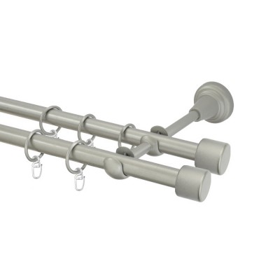 Garnýž kovová dvouřadá 16mm Pullo double stříbrná mat