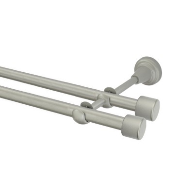 Garnýž kovová dvouřadá 16mm Pullo double stříbrná mat