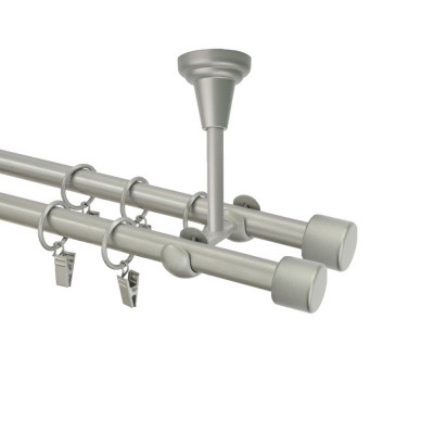 Garnýž kovová dvouřadá 16mm Pullo double stříbrná mat