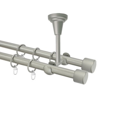 Garnýž kovová dvouřadá 16mm Pullo double stříbrná mat