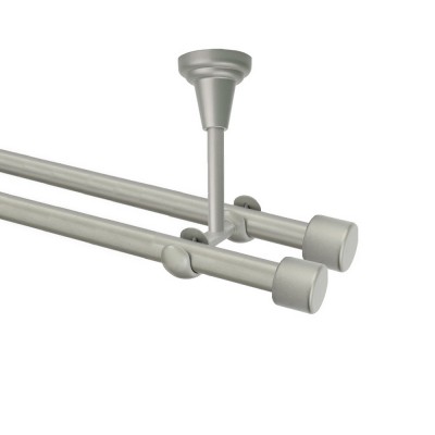 Garnýž kovová dvouřadá 16mm Pullo double stříbrná mat