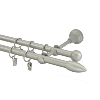 Garnýž kovová dvouřadá 16mm Špice stříbrná mat