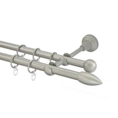 Garnýž kovová dvouřadá 16mm Špice stříbrná mat