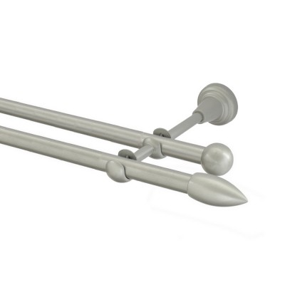 Garnýž kovová dvouřadá 16mm Špice stříbrná mat