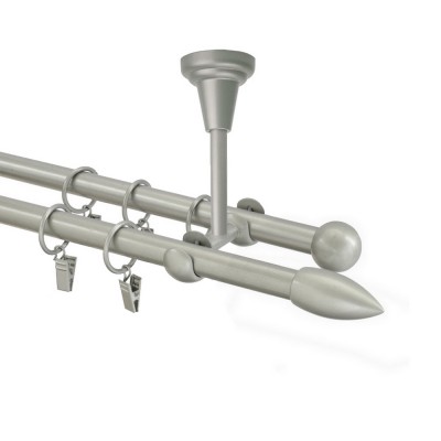 Garnýž kovová dvouřadá 16mm Špice stříbrná mat