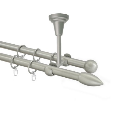 Garnýž kovová dvouřadá 16mm Špice stříbrná mat