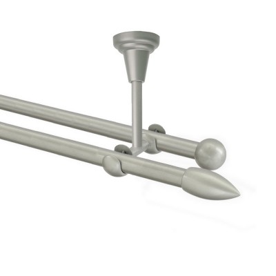 Garnýž kovová dvouřadá 16mm Špice stříbrná mat