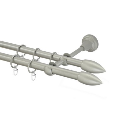 Garnýž kovová dvouřadá 16mm Špice double stříbrná mat