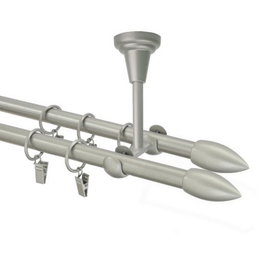 Garnýž kovová dvouřadá 16mm Špice double stříbrná mat