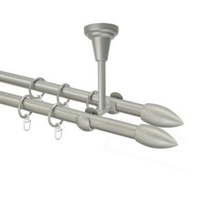 Garnýž kovová dvouřadá 16mm Špice double stříbrná mat