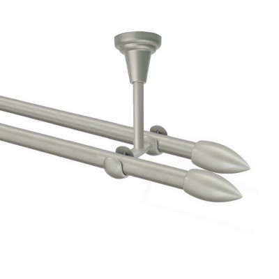 Garnýž kovová dvouřadá 16mm Špice double stříbrná mat