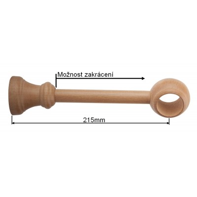 Garnýž jednořadá 28mm odstín buk