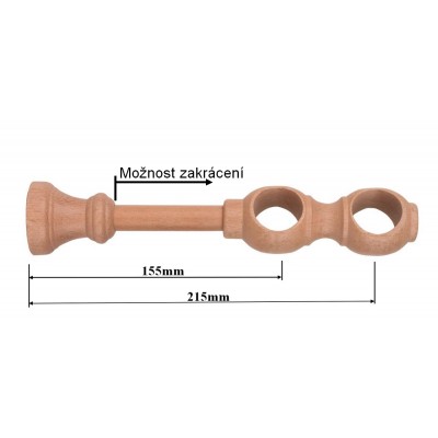 Konzole dvouřadá pro tyč 28mm odstín buk