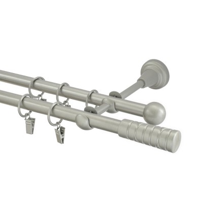 Garnýž kovová dvouřadá 16mm Torino stříbrná mat