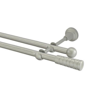 Garnýž kovová dvouřadá 16mm Torino stříbrná mat