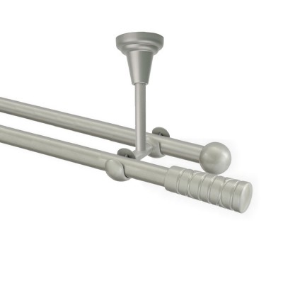 Garnýž kovová dvouřadá 16mm Torino stříbrná mat