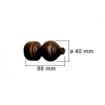Garnýž dvouřadá 28mm odstín ořech