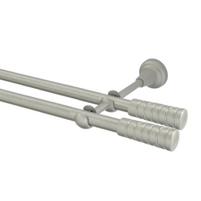 Garnýž kovová dvouřadá 16mm Torino double stříbrná mat