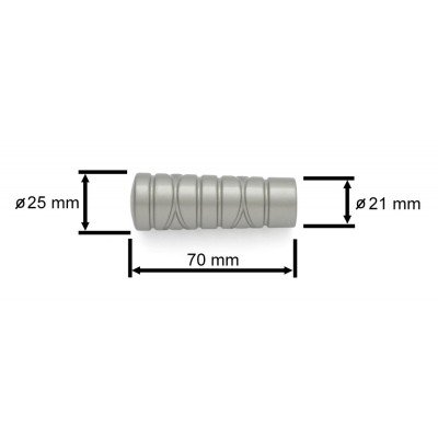 Garnýž kovová dvouřadá 16mm Torino double stříbrná mat