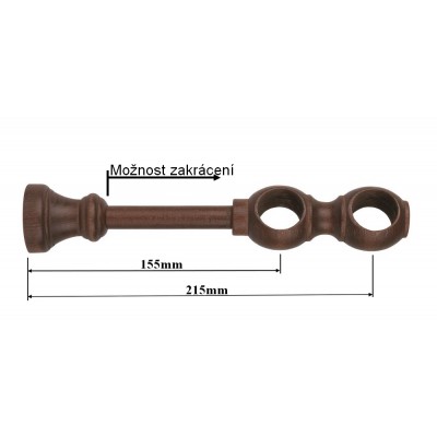 Konzole dvouřadá pro tyč 28mm odstín ořech