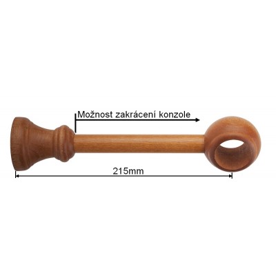 Konzole jednořadá pro tyč 28mm odstín třešeň