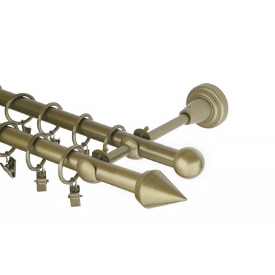 Garnýž kovová dvouřadá 16mm Hrot zlatá antik