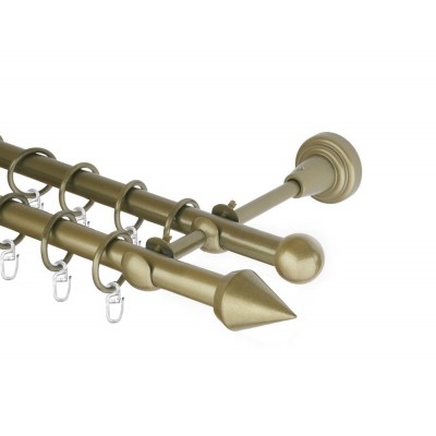 Garnýž kovová dvouřadá 16mm Hrot zlatá antik