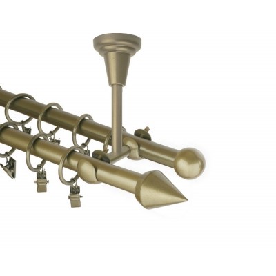 Garnýž kovová dvouřadá 16mm Hrot zlatá antik