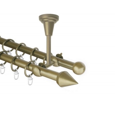 Garnýž kovová dvouřadá 16mm Hrot zlatá antik