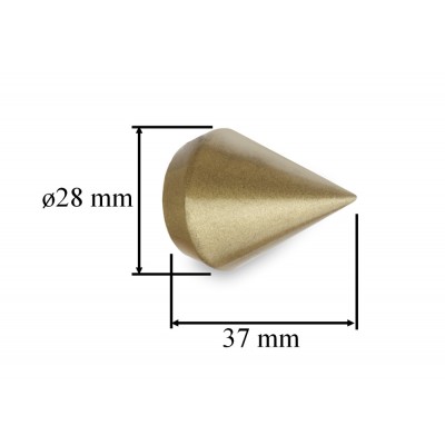 Garnýž kovová dvouřadá 16mm Hrot zlatá antik