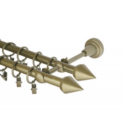 Garnýž kovová dvouřadá 16mm Hrot double zlatá antik