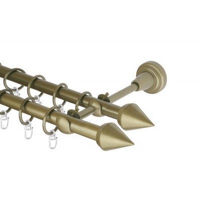 Garnýž kovová dvouřadá 16mm Hrot double zlatá antik