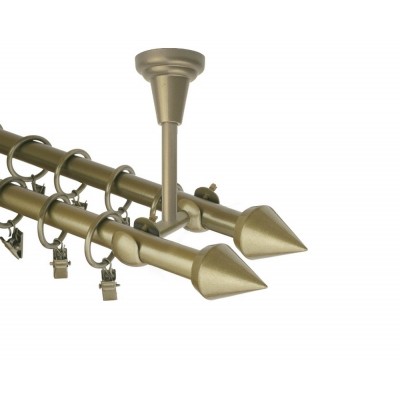 Garnýž kovová dvouřadá 16mm Hrot double zlatá antik