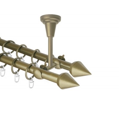 Garnýž kovová dvouřadá 16mm Hrot double zlatá antik