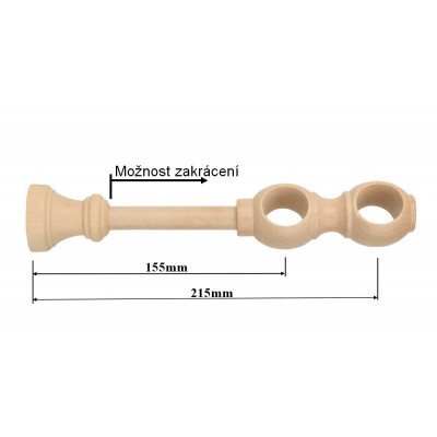 Konzole dvouřadá pro tyč 28mm odstín borovice