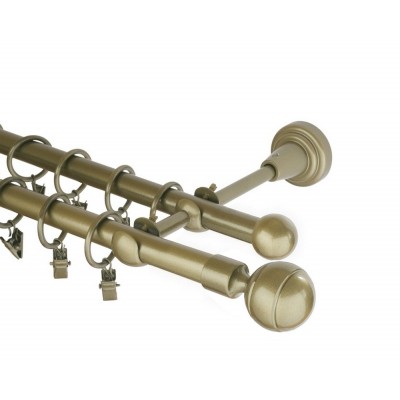 Garnýž kovová dvouřadá 16mm Paola zlatá antik