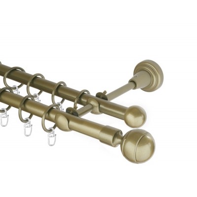 Garnýž kovová dvouřadá 16mm Paola zlatá antik