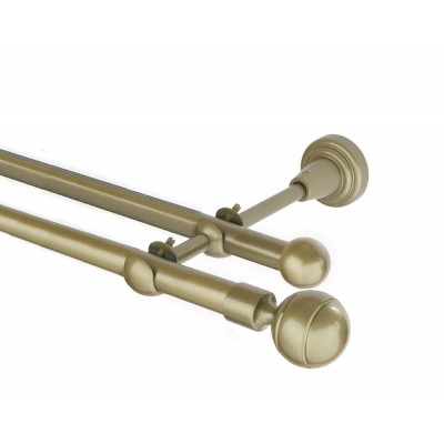 Garnýž kovová dvouřadá 16mm Paola zlatá antik