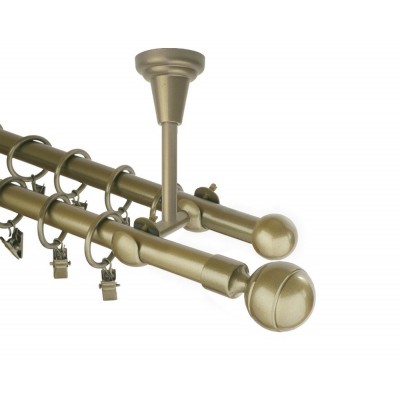 Garnýž kovová dvouřadá 16mm Paola zlatá antik