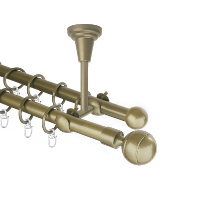 Garnýž kovová dvouřadá 16mm Paola zlatá antik