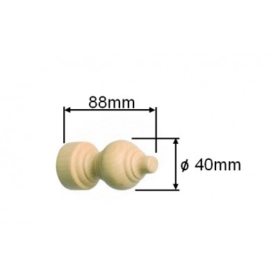 Koncovka pro tyč 28mm odstín borovice