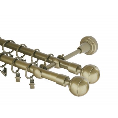 Garnýž kovová dvouřadá 16mm Paola double zlatá antik