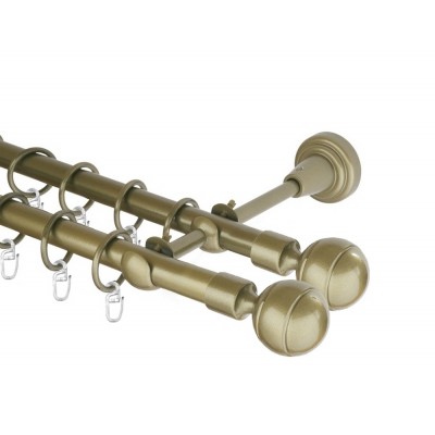 Garnýž kovová dvouřadá 16mm Paola double zlatá antik