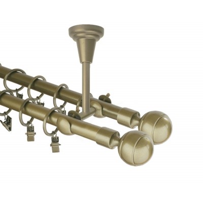 Garnýž kovová dvouřadá 16mm Paola double zlatá antik