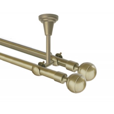 Garnýž kovová dvouřadá 16mm Paola double zlatá antik