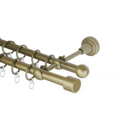 Garnýž kovová dvouřadá 16mm Pullo zlatá antik