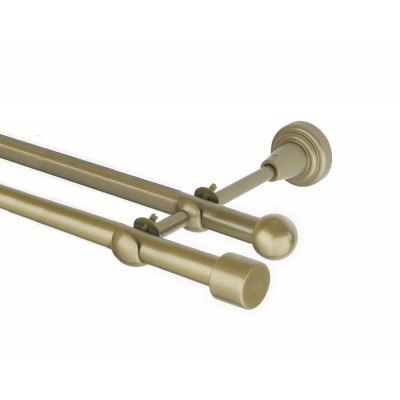 Garnýž kovová dvouřadá 16mm Pullo zlatá antik