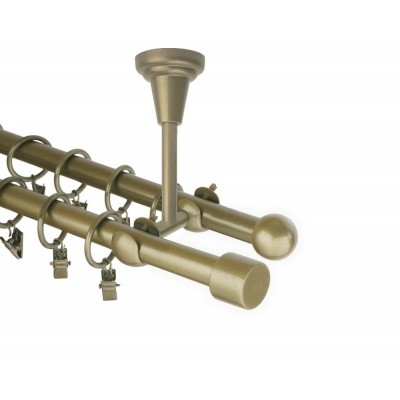 Garnýž kovová dvouřadá 16mm Pullo zlatá antik