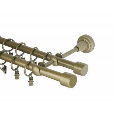 Garnýž kovová dvouřadá 16mm Pullo double zlatá antik