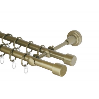 Garnýž kovová dvouřadá 16mm Pullo double zlatá antik